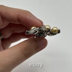 Trifari Alfred Philippe Pave Enamel Leaves Pear Flowers Floral Spray Clip READ