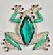 Trifari'Alfred Philippe' Pave Enamel Ruby Cabochons Emerald Tree Frog Pin Clip