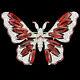 Trifari'Alfred Philippe' Pave Enamel and and Ruby Lozenges Butterfly Pin