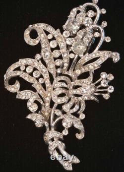Trifari'Alfred Philippe' Pave Floral Spray Clip from the late 1930's