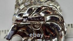 Trifari'Alfred Philippe' Pave and Baguettes Swirl Plume Feather Clip On Earring