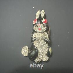 Trifari'Alfred Philippe' Pave and Enamel Black Rabbit Extremely Rare Only One
