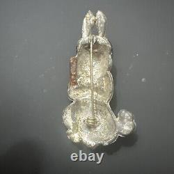Trifari'Alfred Philippe' Pave and Enamel Black Rabbit Extremely Rare Only One