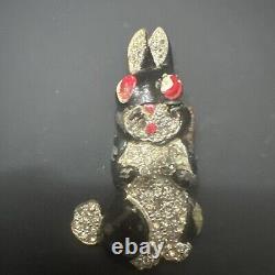 Trifari'Alfred Philippe' Pave and Enamel Black Rabbit Extremely Rare Only One