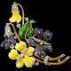 Trifari'Alfred Philippe' Pave and Enamel Floral Spray of Pansies Pin Clip