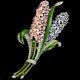 Trifari'Alfred Philippe' Pave and Enamel Giant Double Hyacinth Pin Clip