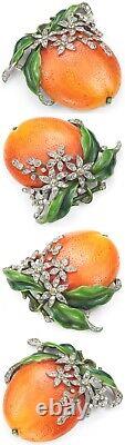 Trifari'Alfred Philippe' Pave and Enamel Orange Fruit Pin Clip