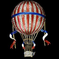 Trifari'Alfred Philippe' Pave and Enamel Red White and Blue Hot Air Balloon Pin