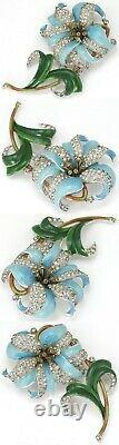 Trifari'Alfred Philippe' Pave and Enamel Tiger Lily Pin Clip