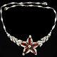 Trifari'Alfred Philippe' Pave and Ruby Lozenges Star Flower Choker Necklace