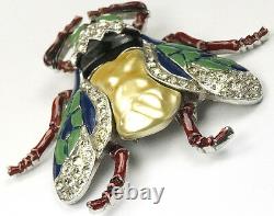 Trifari'Alfred Philippe' Pearl Belly Fly Pin Clip