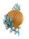 Trifari'Alfred Philippe' Pearls and Angel Coral Sand Colored Seashell Pin