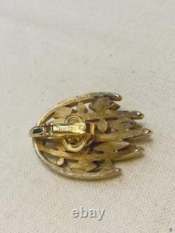 Trifari Alfred Philippe RARE Earrings Trifarium Blue Sapphire Chaton Rhinestones