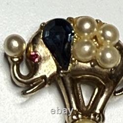 Trifari Alfred Philippe Rare Circus Elephant on a pearl ball Brooch Pin Vtg 1952