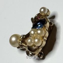 Trifari Alfred Philippe Rare Circus Elephant on a pearl ball Brooch Pin Vtg 1952