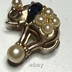 Trifari Alfred Philippe Rare Circus Elephant on a pearl ball Brooch Pin Vtg 1952