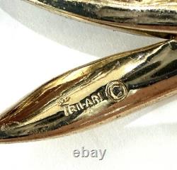 Trifari Alfred Philippe Rare Invisibly Set Red Carnation Flower Brooch Signed