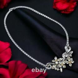 Trifari Alfred Philippe Rhinestone Star Flower Necklace Vintage 1950s Patented