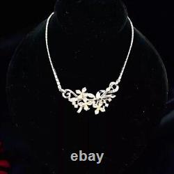 Trifari Alfred Philippe Rhinestone Star Flower Necklace Vintage 1950s Patented