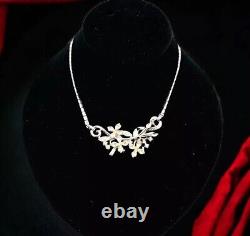 Trifari Alfred Philippe Rhinestone Star Flower Necklace Vintage 1950s Patented