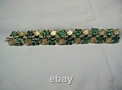 Trifari Alfred Philippe Rs Bracelet Emerald Green/clr Rs & Frosted Artglass