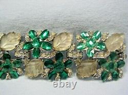 Trifari Alfred Philippe Rs Bracelet Emerald Green/clr Rs & Frosted Artglass