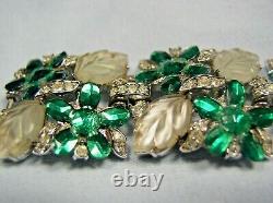 Trifari Alfred Philippe Rs Bracelet Emerald Green/clr Rs & Frosted Artglass