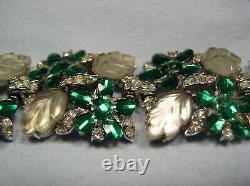 Trifari Alfred Philippe Rs Bracelet Emerald Green/clr Rs & Frosted Artglass