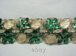 Trifari Alfred Philippe Rs Bracelet Emerald Green/clr Rs & Frosted Artglass