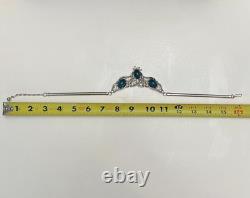 Trifari Alfred Philippe Sapphire Cabochon Necklace Rare Design Signed FREE SHIP