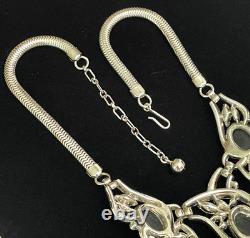 Trifari Alfred Philippe Sapphire Cabochon Necklace Rare Design Signed FREE SHIP