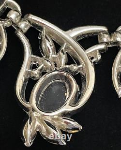 Trifari Alfred Philippe Sapphire Cabochon Necklace Rare Design Signed FREE SHIP