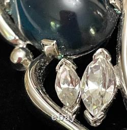 Trifari Alfred Philippe Sapphire Cabochon Necklace Rare Design Signed FREE SHIP