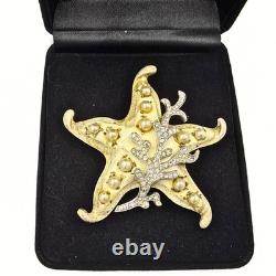 Trifari Alfred Philippe Signed Tropical Fantasies Faux Pearl Starfish Brooch