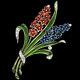 Trifari'Alfred Philippe' Smaller Red and Blue Double Hyacinth Pin