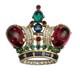 Trifari Alfred Philippe Sterling Crown Brooch Chunky Oval Cabochon Signed, J340