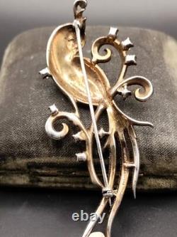 Trifari Alfred Philippe Sterling Rhinestone Bird of Paradise Pin Brooch