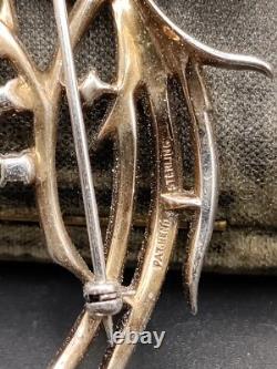 Trifari Alfred Philippe Sterling Rhinestone Bird of Paradise Pin Brooch