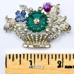 Trifari Alfred Philippe Tutti Frutti Fruit Salad Basket Pin Brooch KTF Art Deco