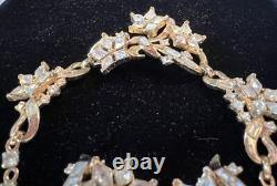 Trifari Alfred Philippe Twinkle 1952 Gold Tone Rhinestone Necklace Earrings Set