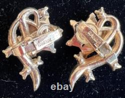 Trifari Alfred Philippe Twinkle 1952 Gold Tone Rhinestone Necklace Earrings Set