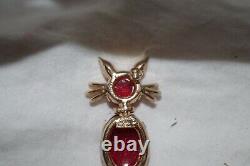 Trifari Alfred Philippe VINTAGE Brooch Red Lucite Gold Tone Cat Pin Pat Pend