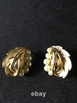 Trifari Alfred Philippe Vintage Clip-On Earrings Estate Jewelry Pre-Owned Pearl