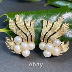 Trifari Alfred Philippe Vintage Clip-On Earrings Estate Jewelry Pre-Owned Pearl