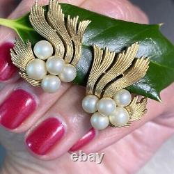 Trifari Alfred Philippe Vintage Clip-On Earrings Estate Jewelry Pre-Owned Pearl