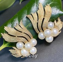 Trifari Alfred Philippe Vintage Clip-On Earrings Estate Jewelry Pre-Owned Pearl