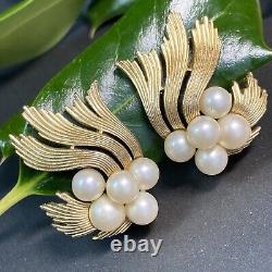 Trifari Alfred Philippe Vintage Clip-On Earrings Estate Jewelry Pre-Owned Pearl
