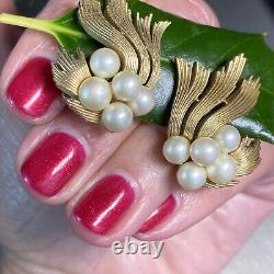 Trifari Alfred Philippe Vintage Clip-On Earrings Estate Jewelry Pre-Owned Pearl