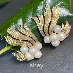 Trifari Alfred Philippe Vintage Clip-On Earrings Estate Jewelry Pre-Owned Pearl