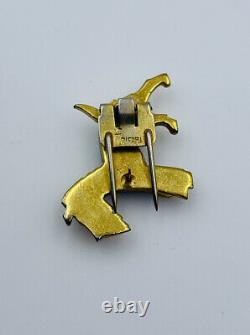 Trifari Alfred Philippe Vintage Gold Plated Scottie Dog Rhinestone Small Pin